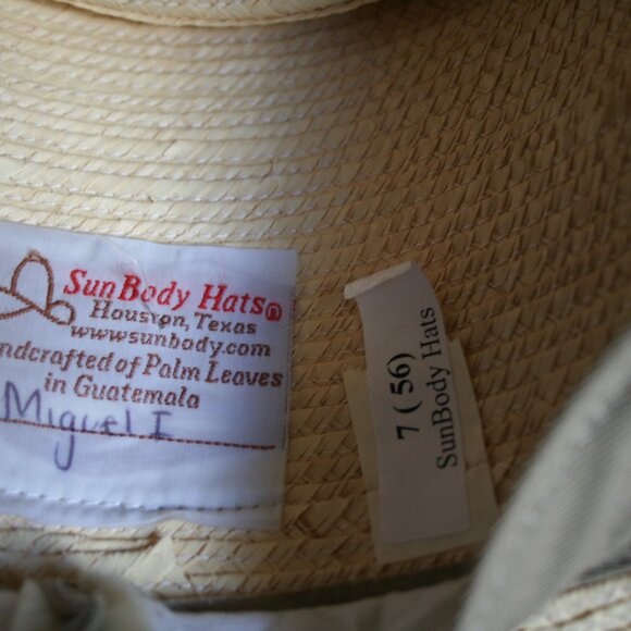 Sun Body Reata Hat 7 (56) Woven Straw Yellow Ribbon - Picture 8 of 11